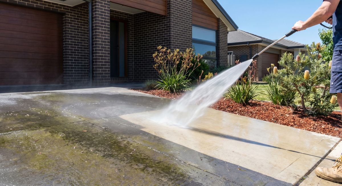 Pressure washing driveway Canberra